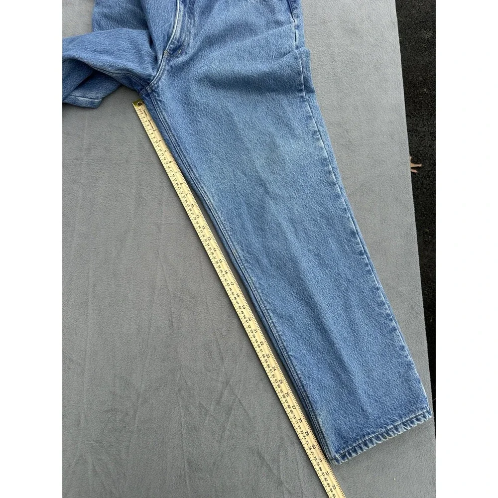 VTG 90s Lands' End Square Rigger Plaid Flannel Lined Jeans Denim Mens 36x31.5